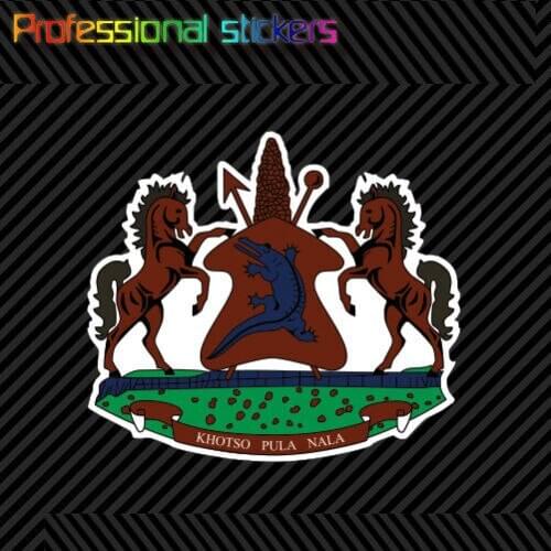 Lesotho Coat of Arms Sticker Decal Self Adhesive Vinyl Mosotho Flag LSO LS Stickers for Cars, Bicycles, Laptops, Motos