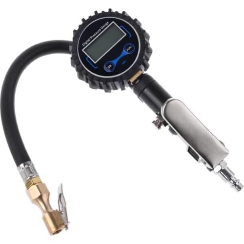 LCD Digital Air Tyre Tire Inflator with 0-200PSI Pressure Gauge for Truck Car Bike Tire Pressure Tester