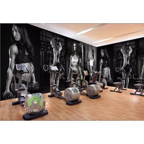 WDBH custom mural 3d photo wallpaper Gym sexy black and white photo TV background wall 3d wall murals wallpaper for living room