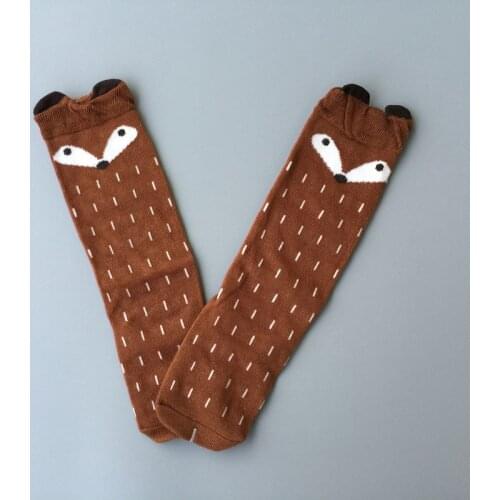 2 Baby Girls Socks legs warm Fox print Cotton express Character Knee Socks Kid Clothing unisex Toddler Boot Socks Cartoon