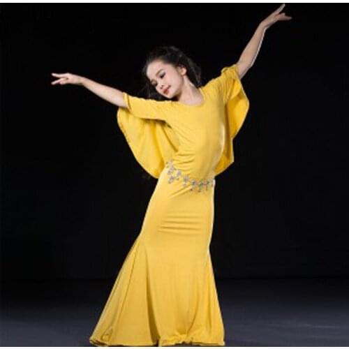New Arrival 2017 kids/child Belly Dancing Practising Suits Set Popular design Stage Show Clothes Dress S/M/L free shipping