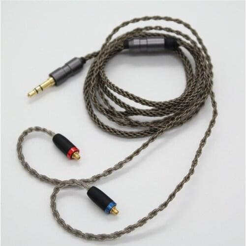 1.2M Upgraded Cable MMCX for Shure SE215 SE535 SE846 E900 Earphone Replacement 8-Core Silver Copper Braided Cable 3.5mm AUX