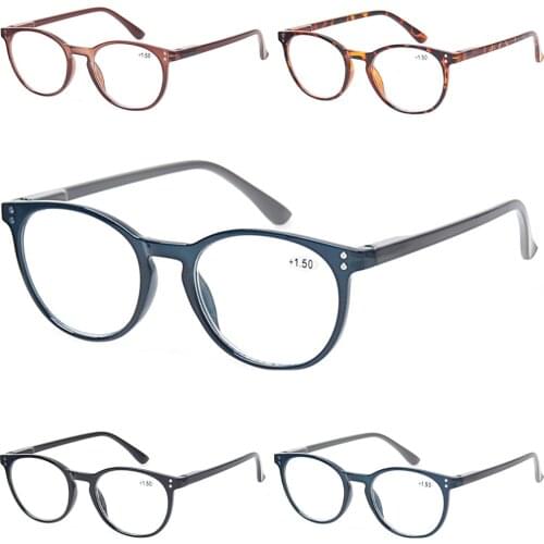 Reading Glasses Men and Women Spring Hinge Oval Eyeglasses Frame Quality Readers 4 Pack Retro 0.5 1.75 2.0 Frame Material