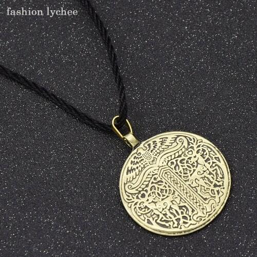 Fashion lychee Retro Tree Of Life Women Necklace Eagle Deers Animal Pattern Engraved Pendant Necklace For Men Jewelry