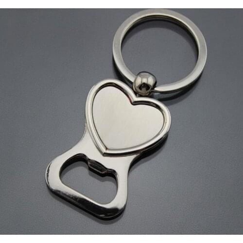 Personalized Wedding Gift for Guest Love Heart Bottle Opener Keychain Personalized Wedding Party Favor Giveaway with Organza Bag