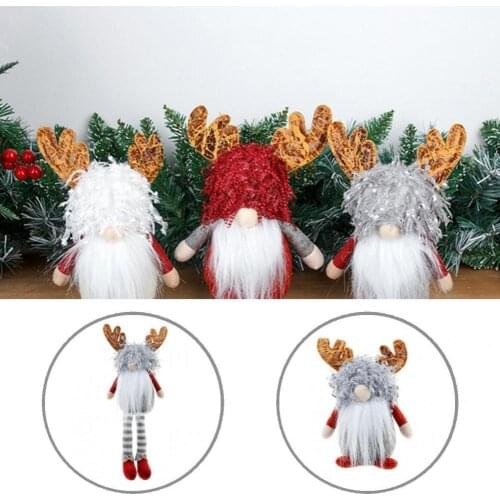 Useful Lovely Faceless Antler Long Legs Doll Christmas Decoration for Indoor