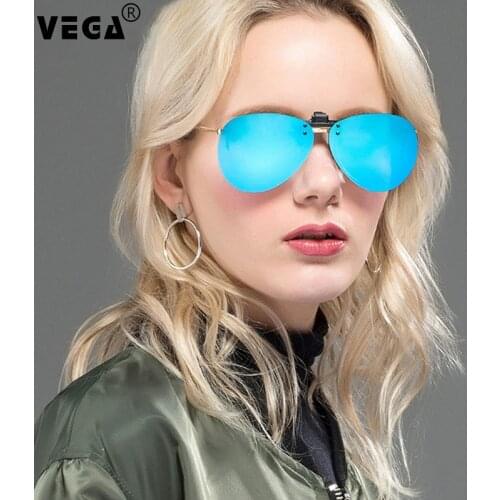 VEGA Aviation Polarized Clip On Sunglasses Men Women Fit Over Glasses With Box Flip Up Sunglasses For Prescription Glasses 236
