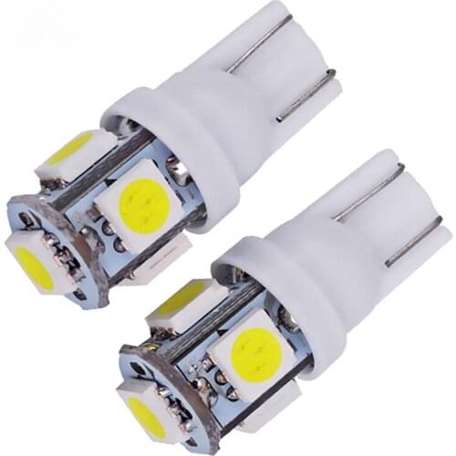 T10 LED Bulb Interior Light 5W5 W5W LED Signal Light 12V 5 SMD 6500K White Auto Wedge Side Plate License Reading Lamps 194 168