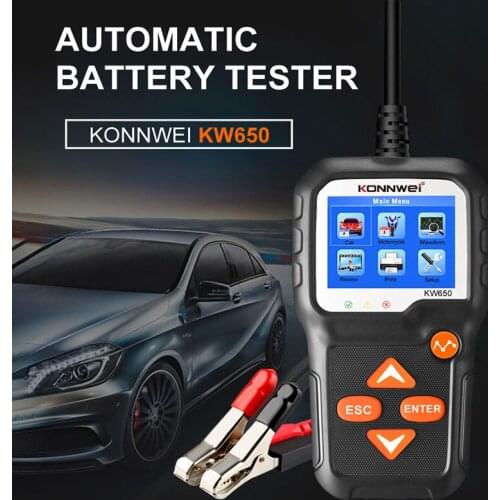Car Battery Tester KONNWEI KW650 For 6V/12V Analyzer 100 to 2000 CCA Car Quick Cranking Charging Tester Battery Tool
