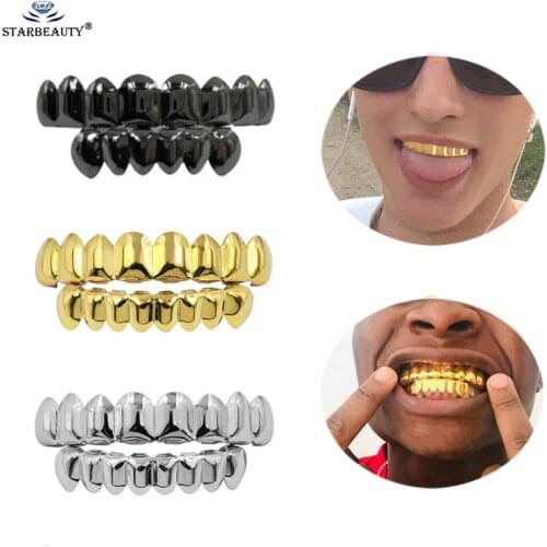 1Set Top & Bottom Grill Teeth Grillz Mouth Grills Body Jewelry 2019 New Top & Bottom Mold Kit Hip Hop Tooth Cap