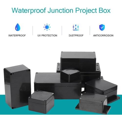 Black Color Waterproof Plastic Enclosure Box Electronic Housing Instrument Case Electrical Project Outdoor Junction Box