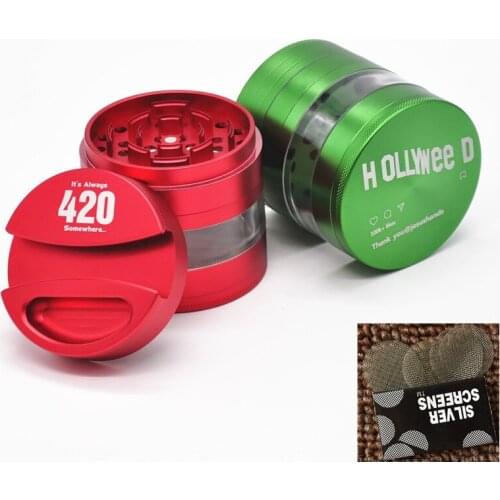 High quality 75mm 4-layer Aluminum Tobacco Grinder Weed Smoking Herb Grinder Spice Herbal Crusher Accessories