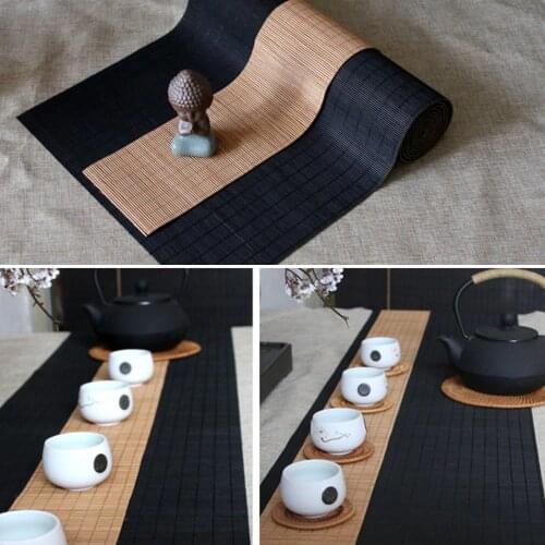 Japanese-style Table Runner Bamboo Coffee Table Flag Modern Home Living Room Handmade Bamboo Curtain