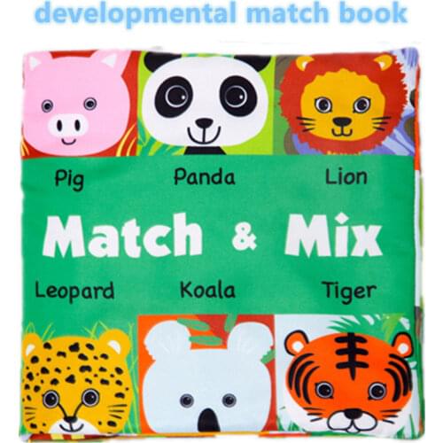 Funny Matching Cloth Book Toy for Baby Educational Rattles Toys Ring Paper Infant Early Cognitive Books for baby 0-3 years old