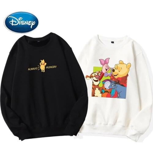 Disney Women Sweatshirt Fashion Winnie the Pooh Bear Tigger Cartoon Print O-Neck Pullover Unisex Long Sleeve Jumper Tops 9 Color