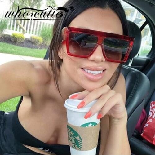 Oversized Leopard Square Sunglasses Women Brand Designer 2019 Vintage Tortoiseshell Frame Big Sun Glasses Black Shades Lady 836