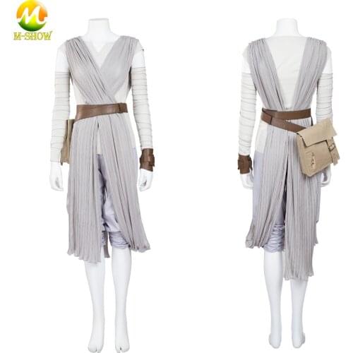 The Force Awakens Rey Cosplay Costumes Halloween Adult Women Outfit Full Set Custom Made