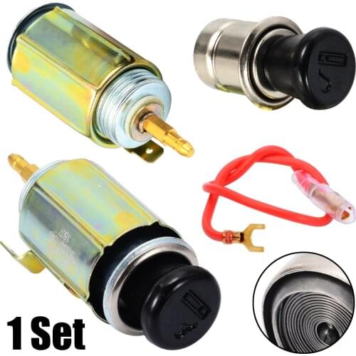 1set 12V Universal Auto Car Cigarette Lighter Head+Socket Assembly For Interior Part Ignition