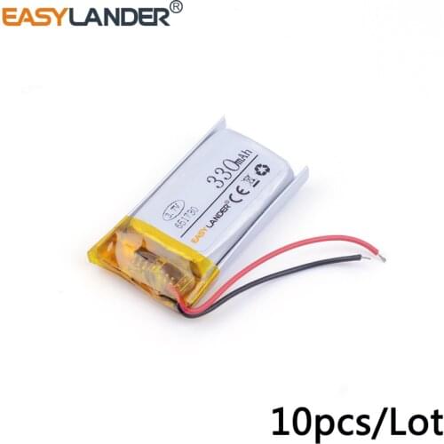 10pcs /Lot 330 mAH 651730 3.7v lithium Li ion polymer rechargeable battery For Remote Control Helicopter Driving recorder mouse