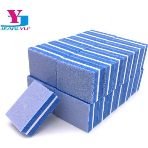 100Pcs/lot Nail File Sanding Block Buffing Washable Manicure Tool Professional Accessories Salon Blue DIY Art Nail Care Shine
