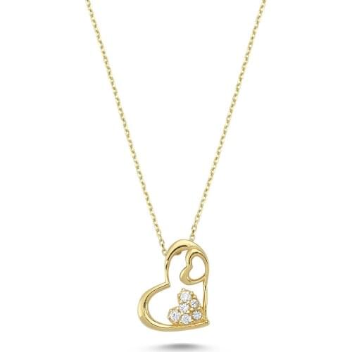 14k (585) Gold Mini Heart Pendant, Necklace