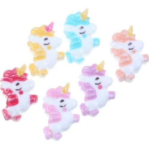 20Pcs Mixed Resin Unicorn Decoration Crafts Flatback Cabochon Scrapbooking Fit Phone Embellishments Accessories