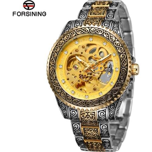 2021021 relogio forsining Factory Mens montrepourhomme golden custom watch Automatic mechanical watches for Wristwatches man