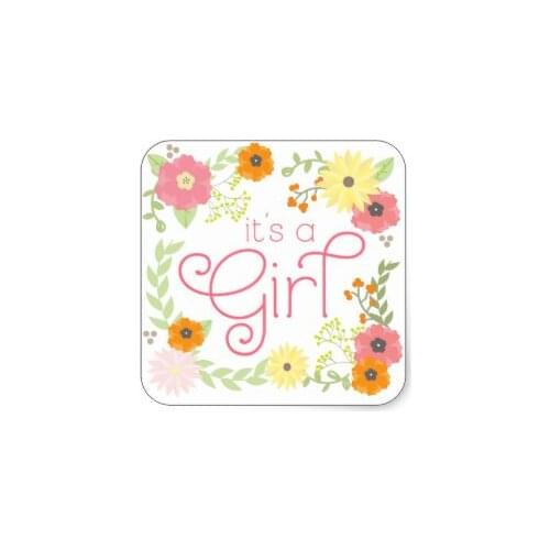 3.8cm Sweet Flower Garden Baby Shower Stickers