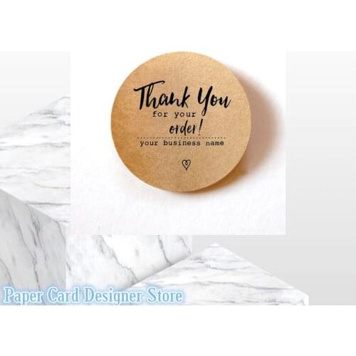 500 Pcs Customize round stickers packaging 1.5 inch Thank You for your order stickers Business Social Media Logo stickers