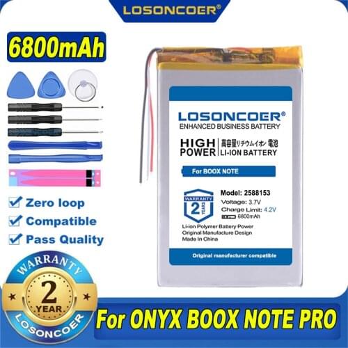 100% Original LOSONCOER 6800mAh Battery For ONYX BOOX NOTE,PRO,NOTE+ E-Book