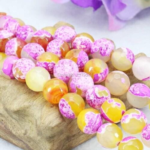 6mm 8mm 10mm 12mm Accessories Black&White Onyx Round Beads Faceted Carnelian Natural Stone Facet DIY Loose Jewelry Making Design