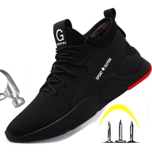 Winter Mens Steel Toe Puncture Proof Safety Cotton Boots With Fur Shoes Men Anti Smashing Protective Work Shoes