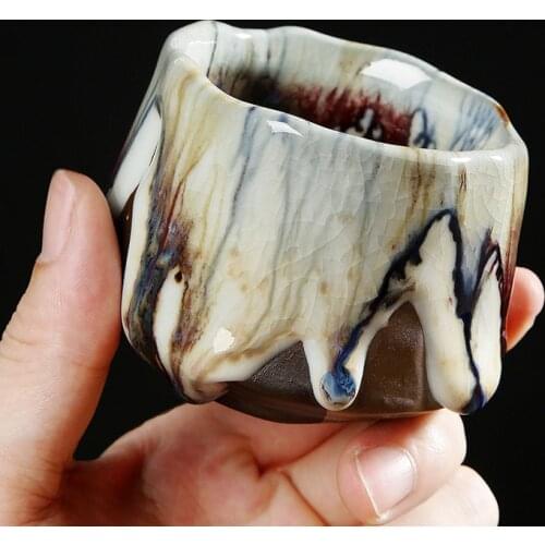 Teacup Handmade Japanese Style Retro Stoneware Coffee Cup Ceramic Kung Fu Tea Cup Household Water Cup