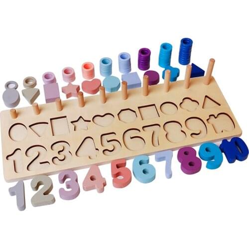 Children Early montessori Educational Baby Toddler Wooden Kids Colorful Pegboard Cognition shapes tangram Jigsaw Puzzle Toy