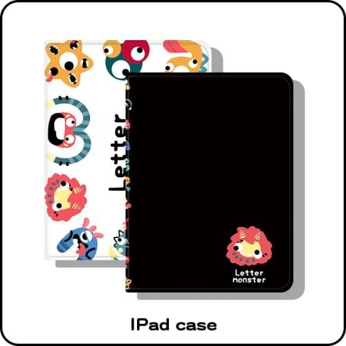For mini 7.9 air1 2 9.7 ipad 2017 2018 2019 9.7 10.2 10.5 pro 11 2020 Cute cartoon little monster ipad case with white and black