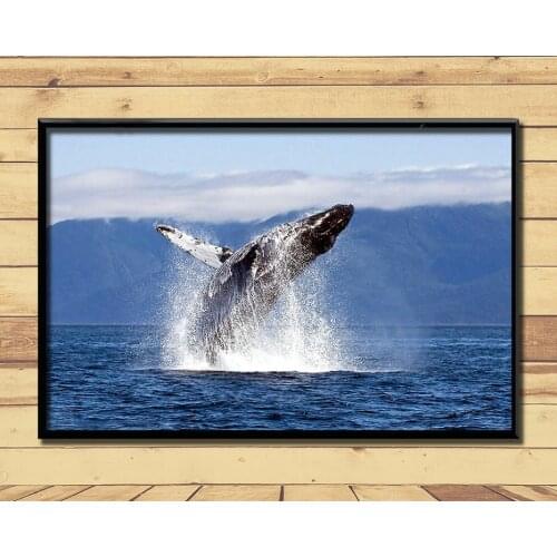 Humpback Whale Ferocious Giant Marine Animal (24) Wall Posters Prints Silk Art Painting For Home Wall Bedroom Decor
