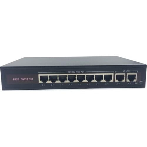 48V Ethernet POE switch with 8 10/100Mbps Port IEEE 802.3 af/at Suitable for IP camera/Wireless AP/CCTV camera system 10/100Mbps