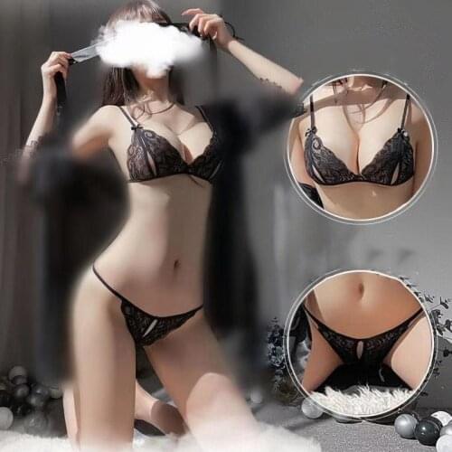 Women Lingerie Underwear Set Sexy Lace Transparent Bra G-String Sexy Lingerie Lace Hollow Out Underwear Sleepwear Erotic Sets