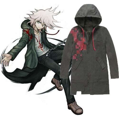 Super Danganronpa 2 Cosplay Costume Komaeda Nagito Cosplay Costume Dangan Ronpa Halloween Carnival Party Cosplay Anime Coat