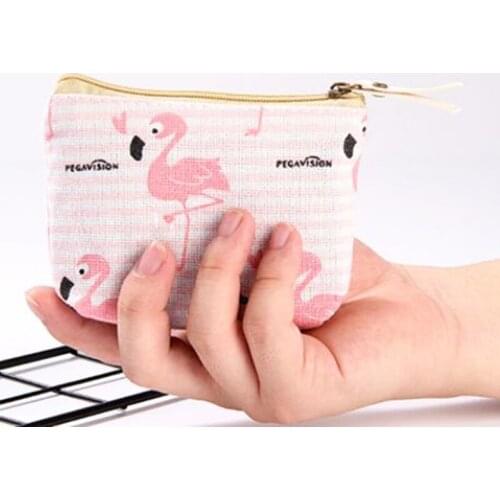 1pc Unisex Canvas Purse Card Key Mini Purse Pouch Canvas Bag Small Zipper Coin Purse Card Holder Wallet Random Pattern