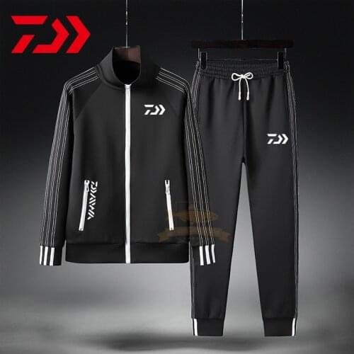 Daiwa Men Fishing Suits Autumn Winter Outdoor Travel Windproof Comfortable Warm Sport Suits Camping Hiking Fishing Jacket Suits