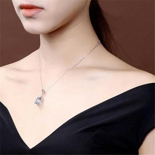 New Pendant Silver Color Jewelry Necklace Chain Vintage