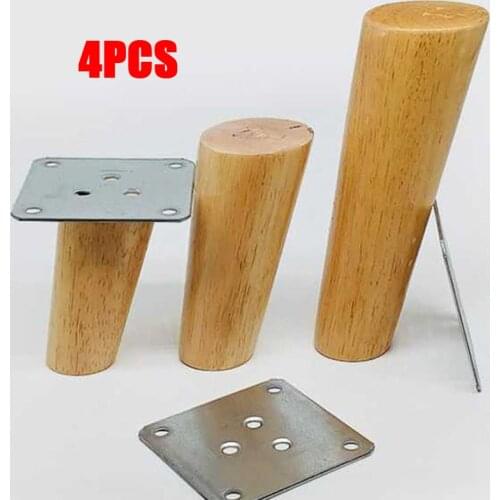 4PCS Wooden Legs For Furniture Solid Wood Foot Wardrobes Cabinets Closets TV Stand Racks Cabinet Legs For Bed Frame