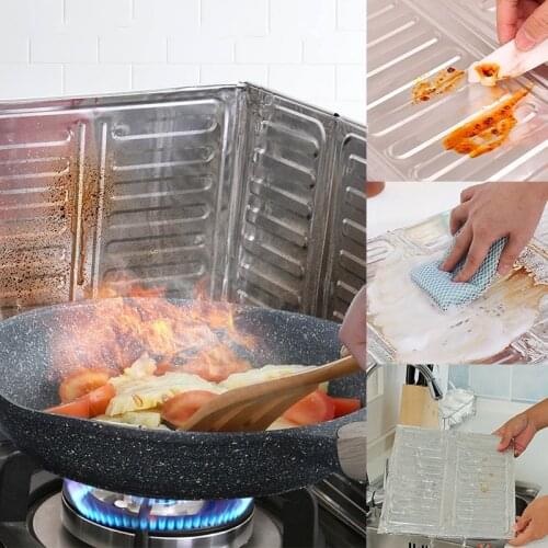Cooking Fried Oil Splashing Baffle Plate Kitchen Cooktop Oil-Proof Aluminum Foil Baffle Home Kitchen Cook Heat Insulation Tools