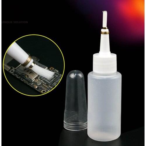 50ml Plastic Clear Liquid Alcohol Rosin Solder Flux Paste Bottle Dropper Witht Brush rosin flux bottles of alcohol Flux Bottle