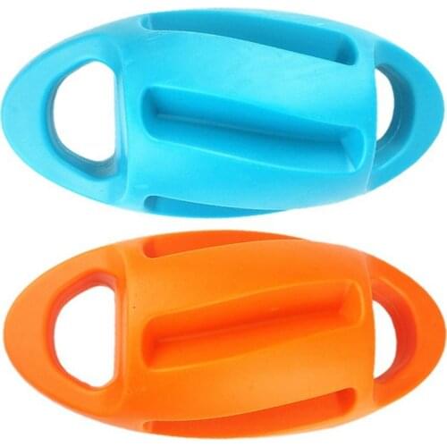 Floatable Dog Toys Rubber Squeaky Rugby Ball For Aggressive Chewers Durable Dog Chew Ball Interactive Pet Toys Accessories