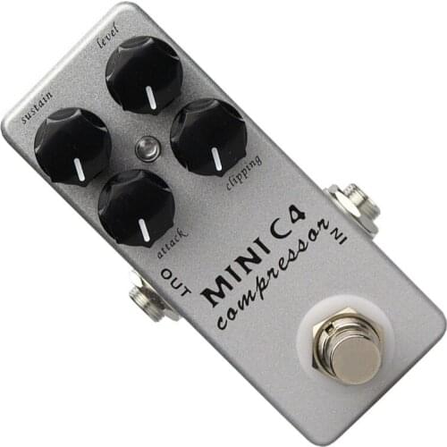 Portable Guitar Effect Pedal Compressor Booster Distortion MINI C4 True Bypass Aluminum Alloy Guitar Bass Overdrive 9V Adapter