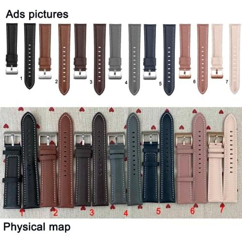 20mm 22mm Fashion Leather Watch Band Strap for Samsung Galaxy Watch Active 2 40mm 44mm Replacement Wrist strap Elegant Bracele