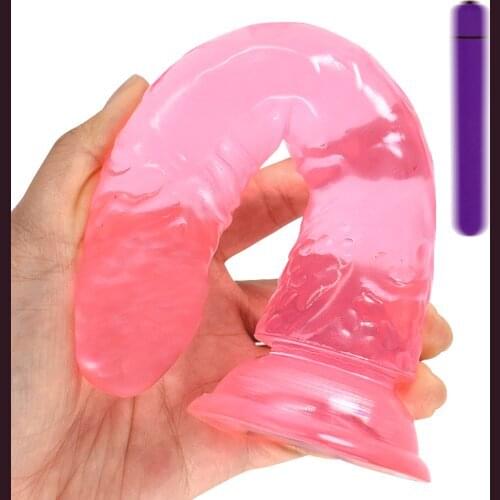 Rubber Lifelike Dildo 10 Modes Strong Vibrator Clitoris Stimulator Transparen G-spot Massager Sex Toys For Women Masturbator