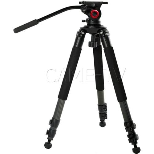 CAME-TV Carbon Fiber Tripod With Fluid Bowl Head Max Load 55 Lbs 701B